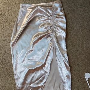gold long skirt